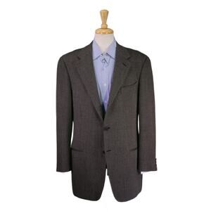 Giorgio Armani Le Collezioni Vintage Gray Knit Woven Wool Sportcoat Blazer 42L